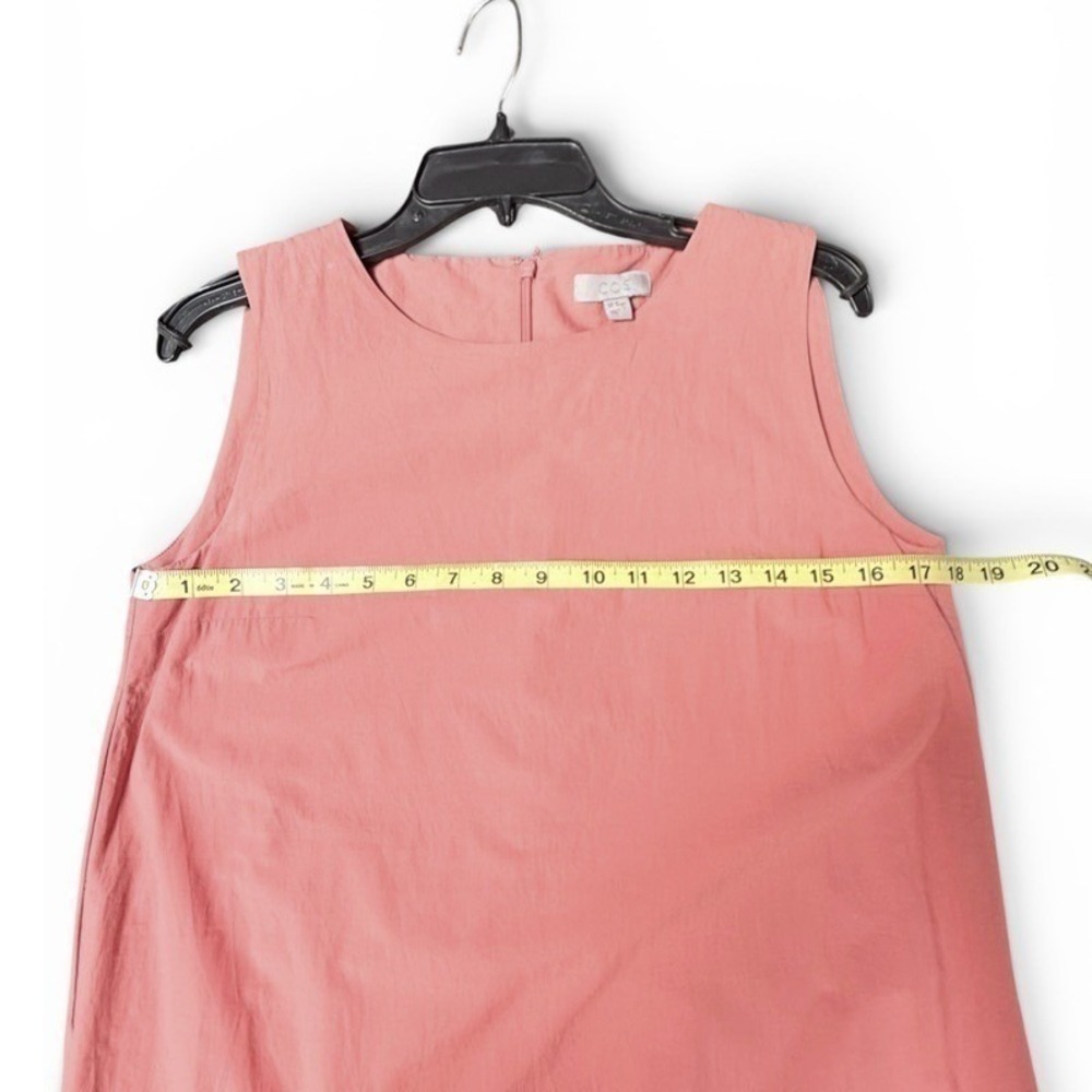 COS Dress Women 8 Muted Pink Pleated Ruffle Hem Midi High-Low Sleeveless Pockets - Picture 8 of 10